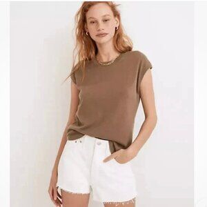 Madewell Denim Shorts White Raw Hem‎ NWT Size 26